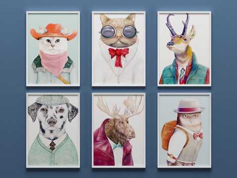  现代壁画 装饰画 挂画3d模型 