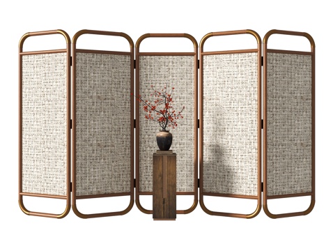  日式隔断3d模型 