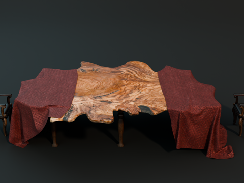 中世纪餐桌 异形餐桌 欧式餐桌 复古餐桌su模型