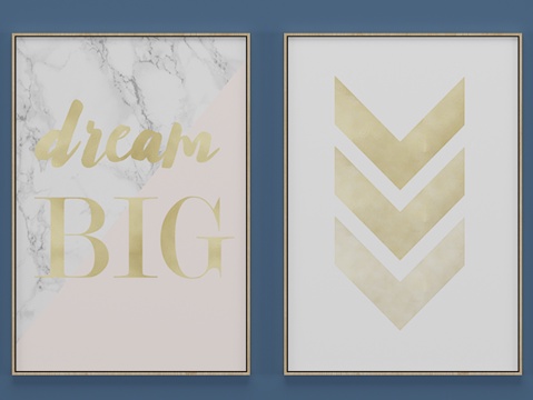  现代装饰画 壁画 挂画3d模型 