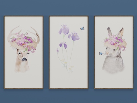  现代壁画 装饰画 挂画3d模型 