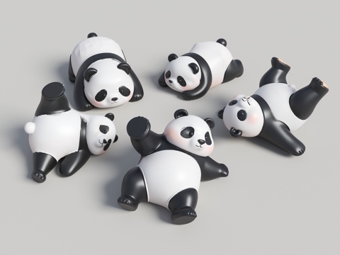 熊猫雕塑 熊猫 熊猫装置 雕塑装置 熊猫装饰 小熊猫 熊猫雕su模型
