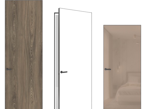  OM Doors隐形门壁纸，可涂漆3d模型 