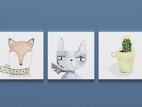  现代壁画 装饰画 挂画3d模型 