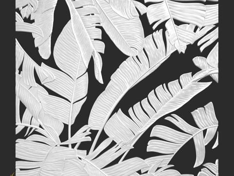  凤凰集团面板050（叶片）H2900x2895x35mm3d模型 