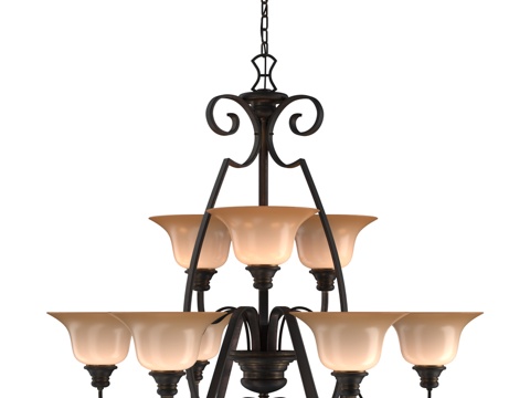  欣克利水晶吊灯 HK-CELLO93d模型 