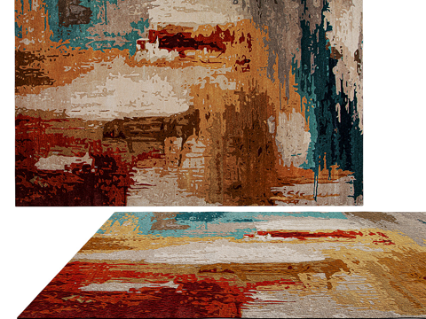  现代简约装饰地毯 地毯 简约地毯 客厅地毯 造型地毯 花纹地3d模型 