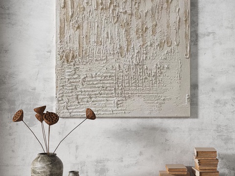  现代，肌理，侘寂，简约，抽象，装饰画3d模型 