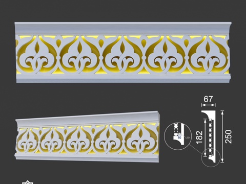  带透光嵌件及照明的檐口 Ks 1245 O3d模型 