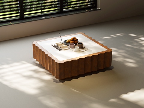  现代中古茶几 中古风茶几 法式复古茶几 法式中古茶几3d模型 