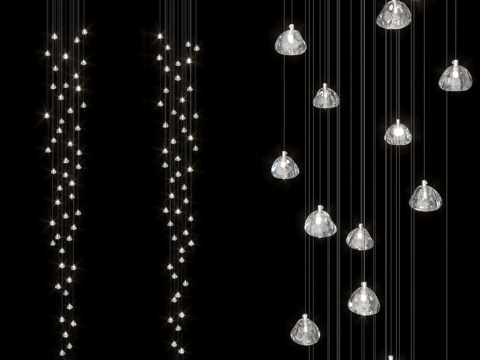  长型通透吊灯Integrator Rai3d模型 