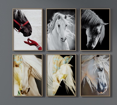  现代装饰画组合3d模型 