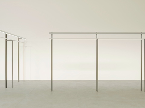  服装店货架道具挂衣架3d模型 