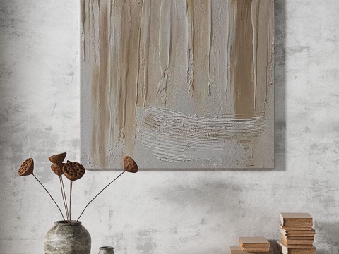  现代，肌理，侘寂，简约，抽象，装饰画3d模型 