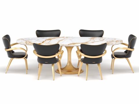  配有Apriori T 260x120餐桌的餐桌组（卡拉卡特3d模型 