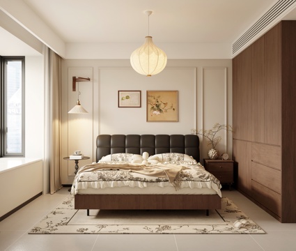  中古风卧室3d模型 