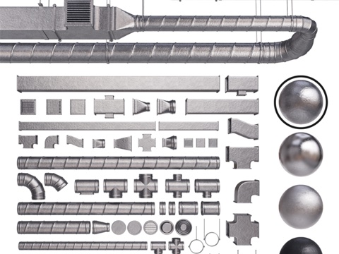  通风系统 23d模型 