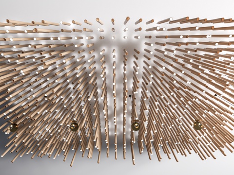  现代工装吊灯 圆柱吊灯 装饰灯su模型 