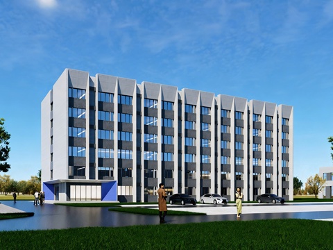 现代学校建筑 学校宿舍建筑 公寓建筑su模型