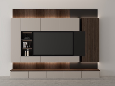  现代电视柜3d模型 