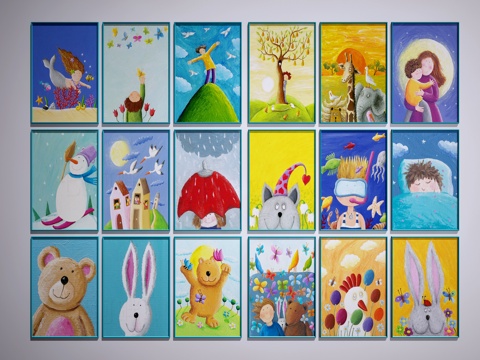  现代挂画3d模型 