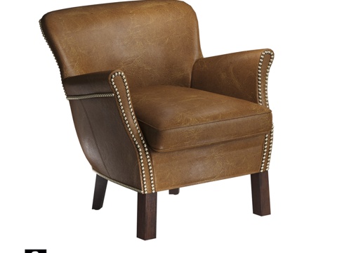  经纪人装饰黄铜康乃馨扶手椅3d模型 