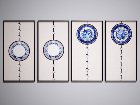  中式挂画3d模型 