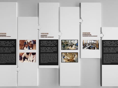 现代展厅展板 民俗展厅展板 文化墙su模型