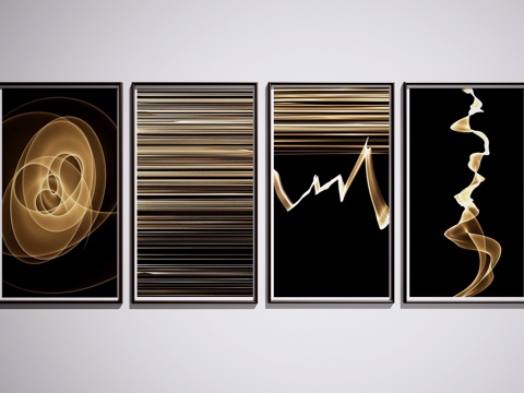  中式挂画3d模型 