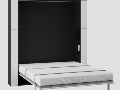  斯堪的纳维亚衣柜床3d模型 