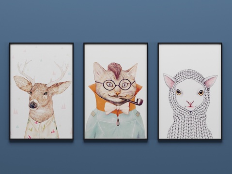  现代壁画 装饰画 挂画3d模型 