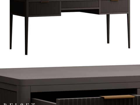  Libro三抽屉书桌3d模型 