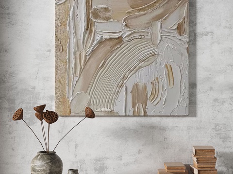  现代，肌理，侘寂，简约，抽象，装饰画3d模型 