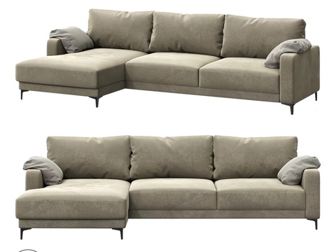  OM LION MODERN四人座带脚凳款3d模型 