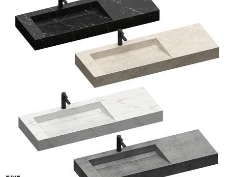  OM 陶瓷石质水槽 型号93d模型 