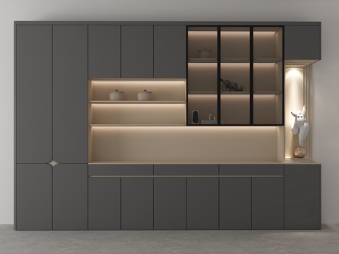  现代酒柜3d模型 