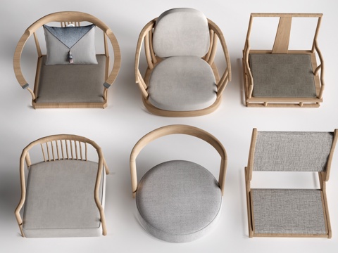  现代榻榻米坐垫 蒲团 飘窗坐垫su模型 