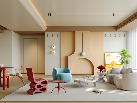  多巴胺客厅3d模型 