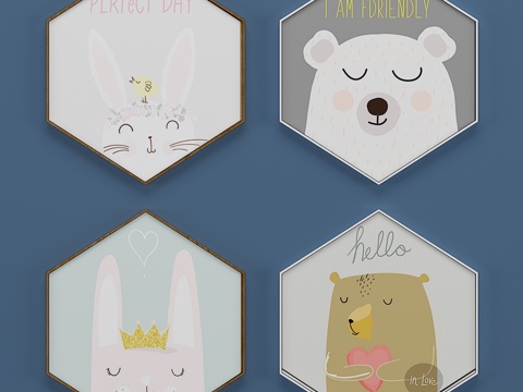  现代壁画 装饰画 挂画3d模型 