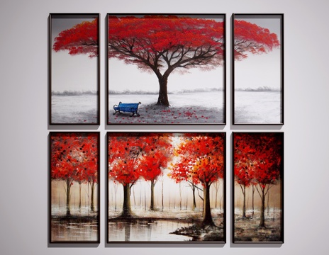  现代挂画3d模型 