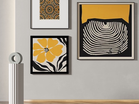  现代，简约，组合画3d模型 