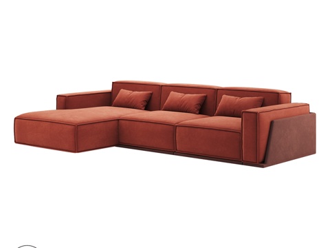  OM沙发都灵转角款3d模型 