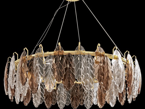  OM水晶豪华吊灯TREVI SP8黄铜款3d模型 