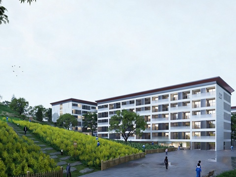 现代学校建筑 学校宿舍建筑 公寓建筑 人才公寓su模型