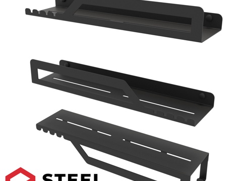  OM 现代钢制房屋蝙蝠主题层架套装3d模型 