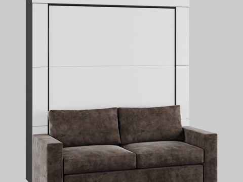  带沙发床的衣柜-斯堪的纳维亚3d模型 