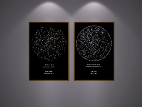  现代挂画3d模型 