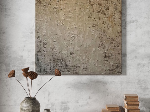  现代，肌理，侘寂，简约，抽象，装饰画3d模型 