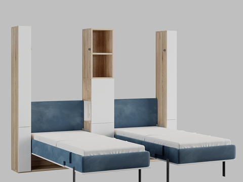  现代简约双人床 双人床 简约床 卧室床3d模型 