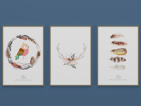  现代壁画 装饰画 挂画3d模型 